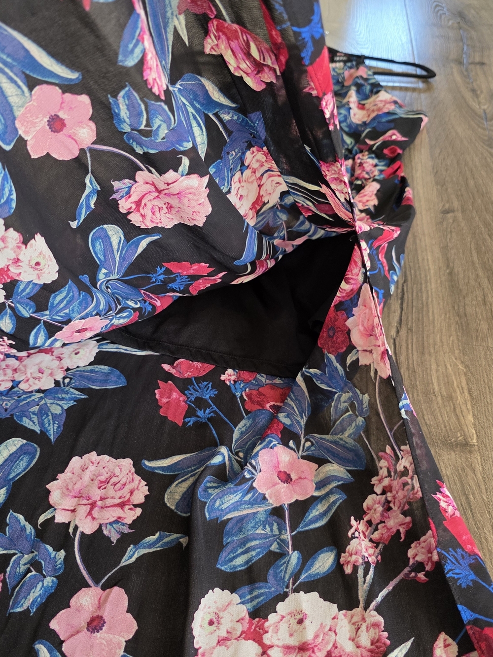 Forever 21 Black Floral Maxi Dress with Pink and Blue Blooms - Picture 5 of 5